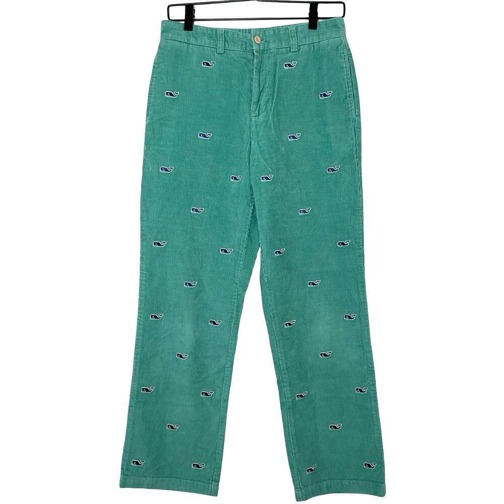Vineyard Vines Embroidered Whale Corduroy Pants Green Size Small